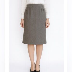 Pendleton brown Virgin Wool Skirt Straight Pencil Pockets Preppy Academia Tweed